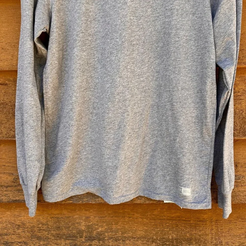 Russell Athletic Mens Medium Gray Long Sleeve Mock Neck Shirt 52% Cotton 48% Pol - Picture 3 of 9